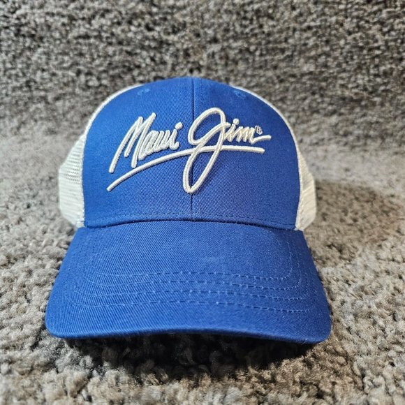Maui Jim Sunglasses Strap Back Hat Cap Mesh Trucker Authentic Hawaiian Isles - Picture 1 of 8